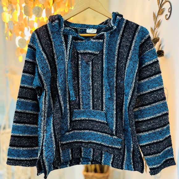 Baja Tops - Authentic Mexican Baja Hoodie Poncho, sz Small